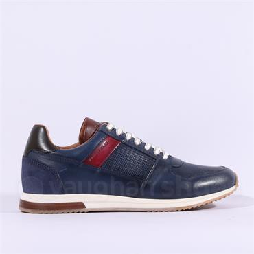 Ambitious SLOW Classic Laced Trainer - Navy Red